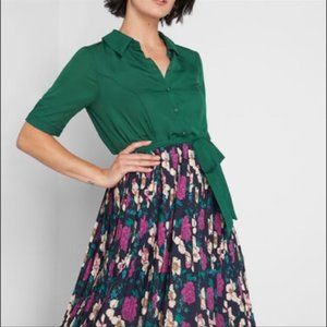 MODCLOTH GREEN FLORAL TWOFER DRESS NWT SZ 4X
